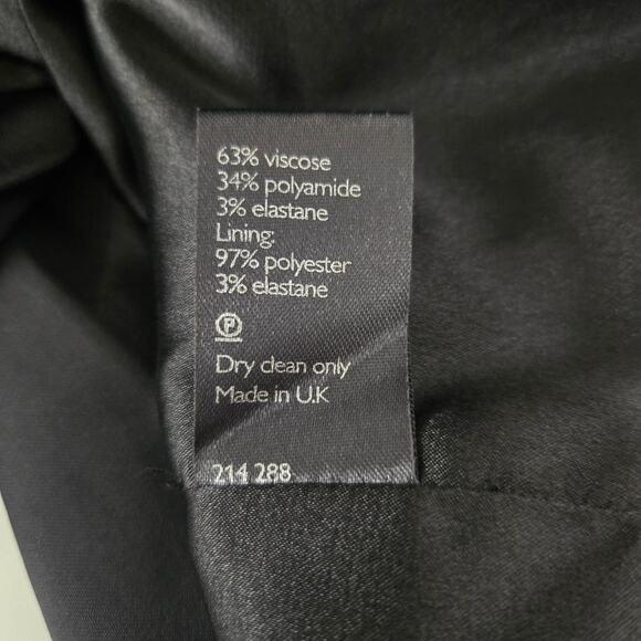 John Lewis Black Satin Slip Dress Size 14 Black Formal Event Cocktail Attire LBD - Picture 11 of 13